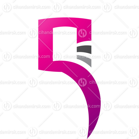 Magenta and Black Square Shaped Letter Q Icon