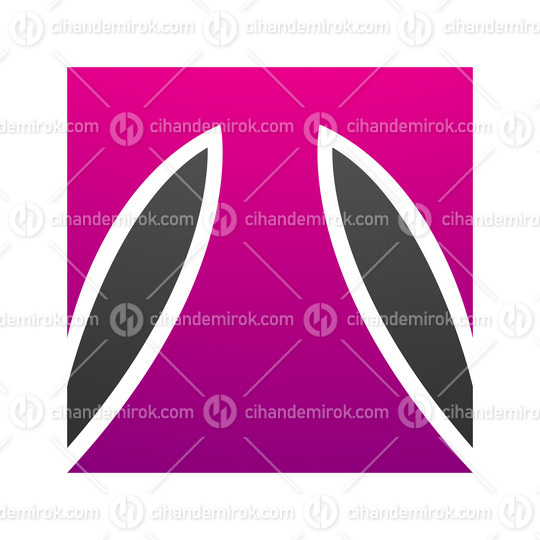 Magenta and Black Square Shaped Letter T Icon