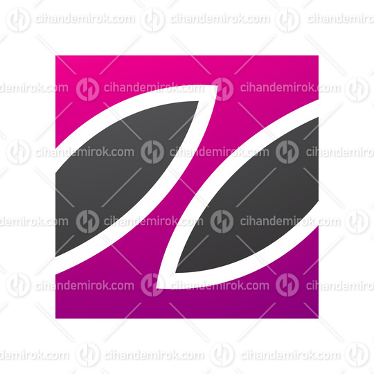 Magenta and Black Square Shaped Letter Z Icon