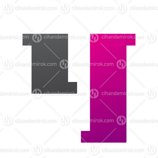 Magenta and Black Stamp Shaped Letter Y Icon