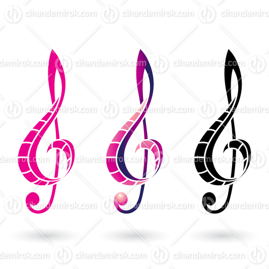 Magenta and Black Striped Clef Signs