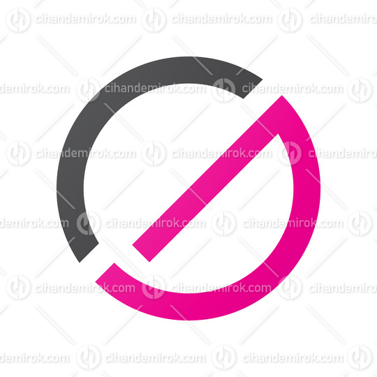 Magenta and Black Thin Round Letter G Icon