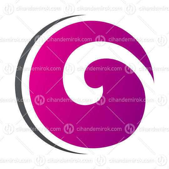 Magenta and Black Whirl Shaped Letter O Icon