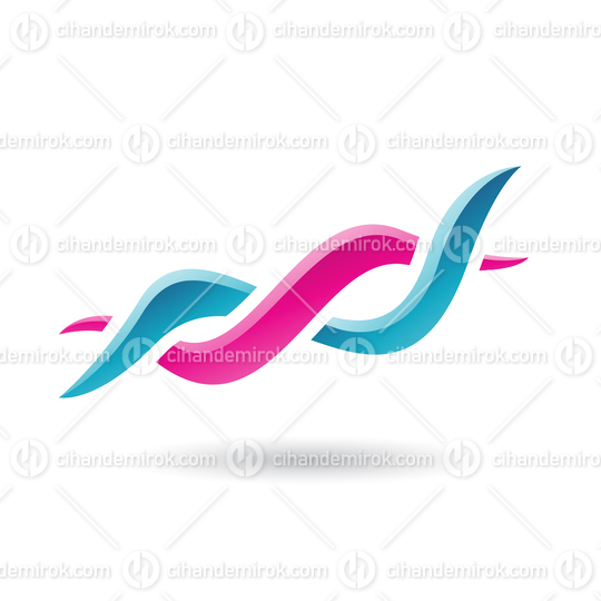 Magenta and Blue Abstract DNA Helix Icon