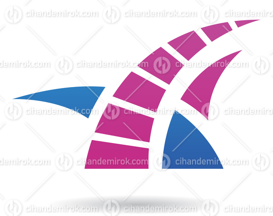 Magenta and Blue Abstract Grass Like Logo Icon