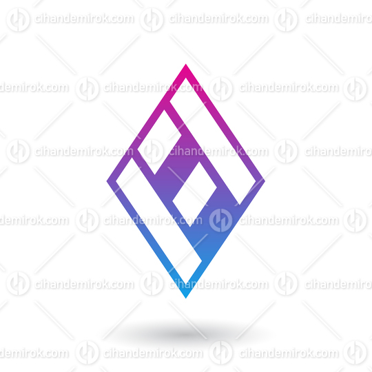 Magenta and Blue Diamond Shaped Letter A Vector Illustration