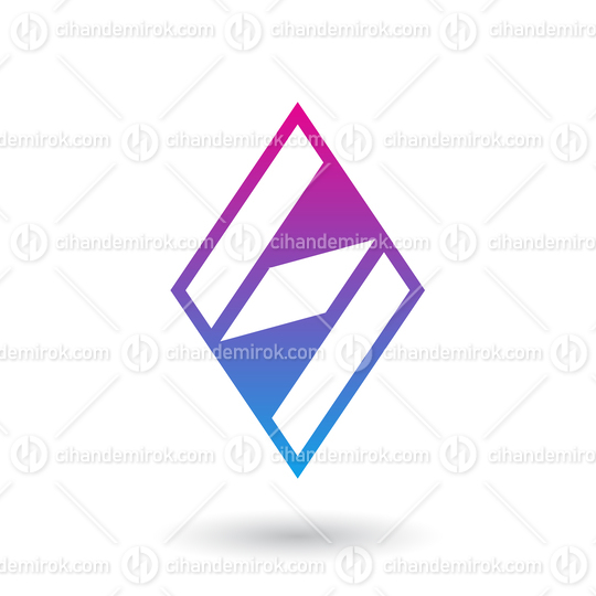 Magenta and Blue Diamond Shaped Letter S Vector Illustration