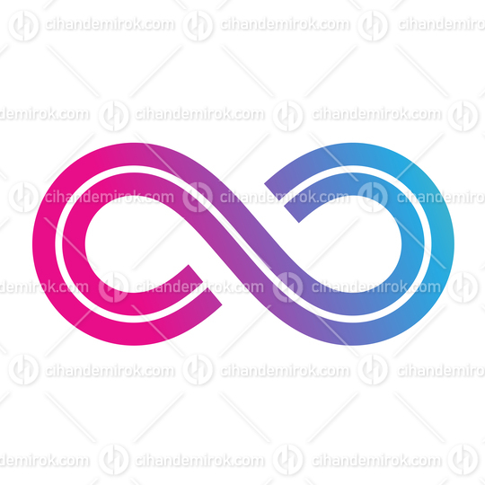 Magenta and Blue Infinity Symbol with Retro Stripes