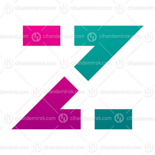 Magenta and Green Dotted Line Shaped Letter Z Icon