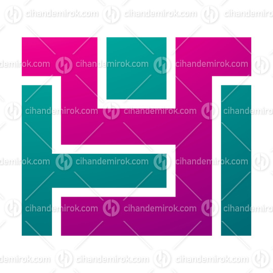 Magenta and Green Rectangle Shaped Letter Y Icon