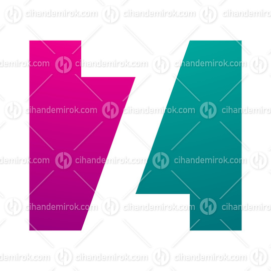 Magenta and Green Rectangle Shaped Letter Z Icon