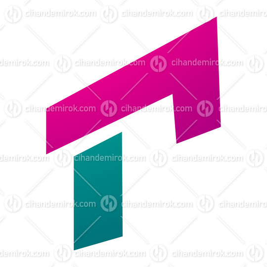 Magenta and Green Rectangular Letter R Icon
