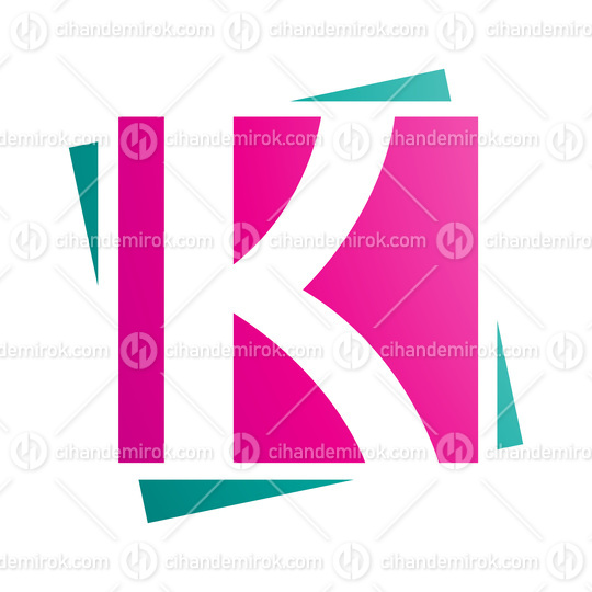 Magenta and Green Square Letter K Icon