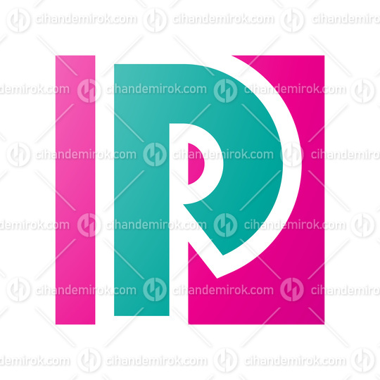 Magenta and Green Square Letter P Icon