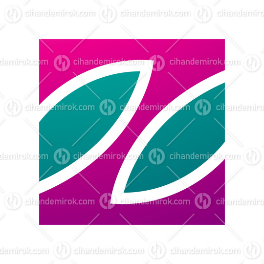 Magenta and Green Square Shaped Letter Z Icon