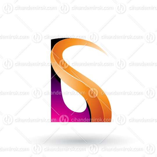 Magenta and Orange Glossy Curvy Embossed Letter G