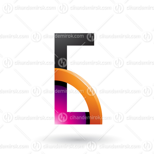 Magenta and Orange Letter G with a Glossy Quarter Circle