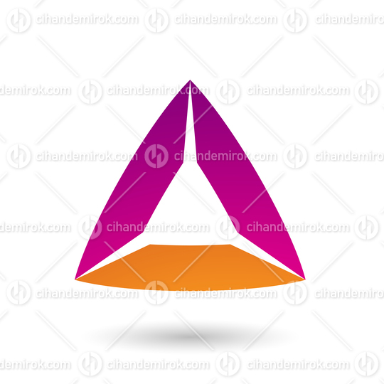 Magenta and Orange Triangle with Bowed Edges Vector Illustration