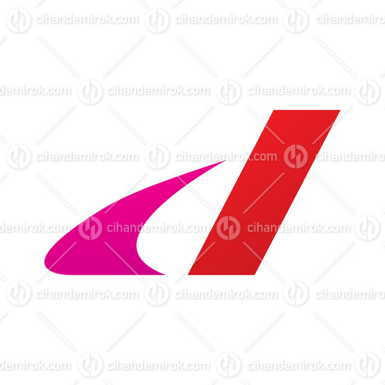Magenta and Red Italic Swooshy Letter D Icon