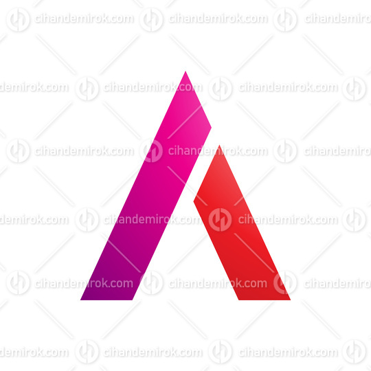 Magenta and Red Trapezium Shaped Letter A Icon