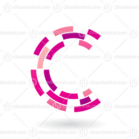 Magenta Circular Dashed Lines Forming a Letter C Icon
