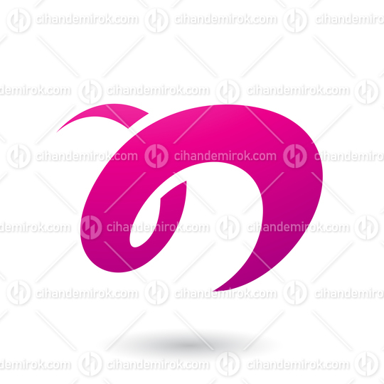 Magenta Curvy Fun Letter N Vector Illustration