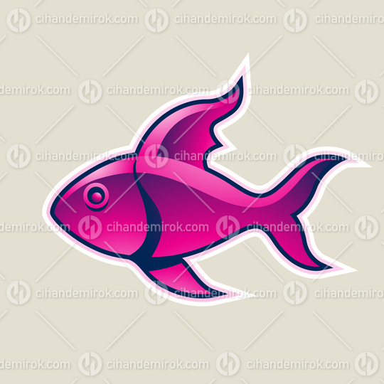 Magenta Fish or Pisces Icon Vector Illustration