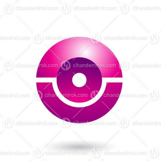 Magenta Futuristic Shiny Sphere Vector Illustration