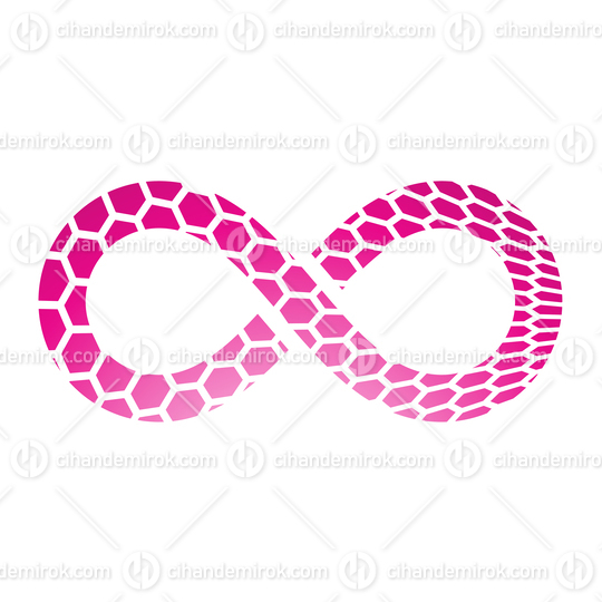 Magenta Infinity Symbol with Honeycomb Pattern