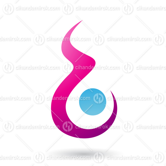 Magenta Letter B Shaped Fire Icon Vector Illustration