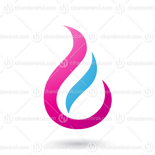 Magenta Letter E Shaped Fire Icon Vector Illustration