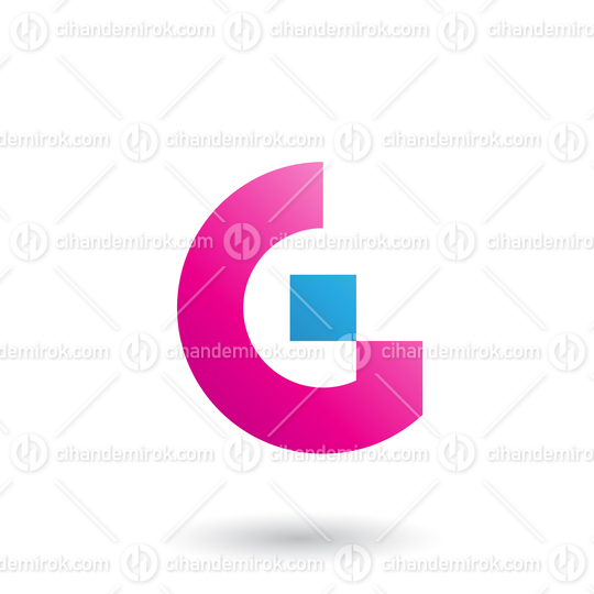 Magenta Letter G with Rectangular Shapes Vector Illustration