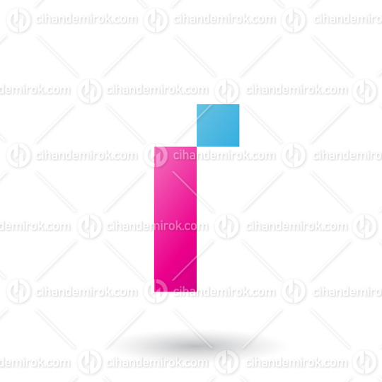 Magenta Letter I with Rectangular Shapes Vector Illustration