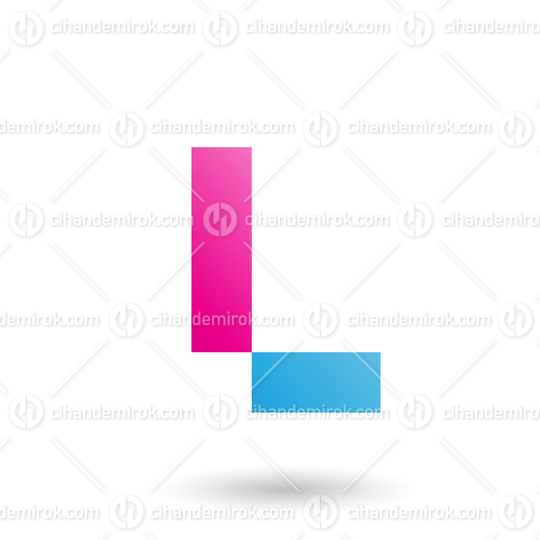 Magenta Letter L with Rectangular Shapes Vector Illustration