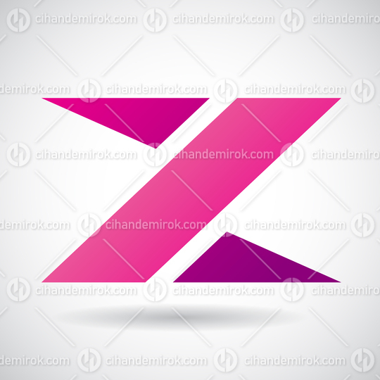 Magenta Letter Z with a Rectangle and Triangles