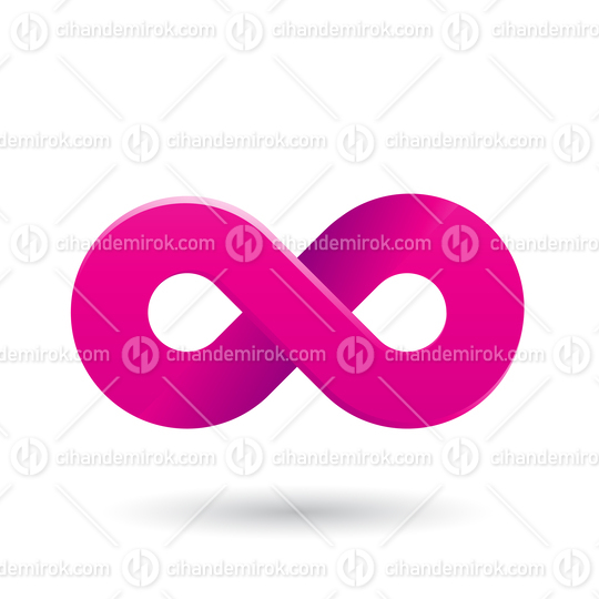 Magenta Shaded and Thick Infinity Symbol Vector Illustration