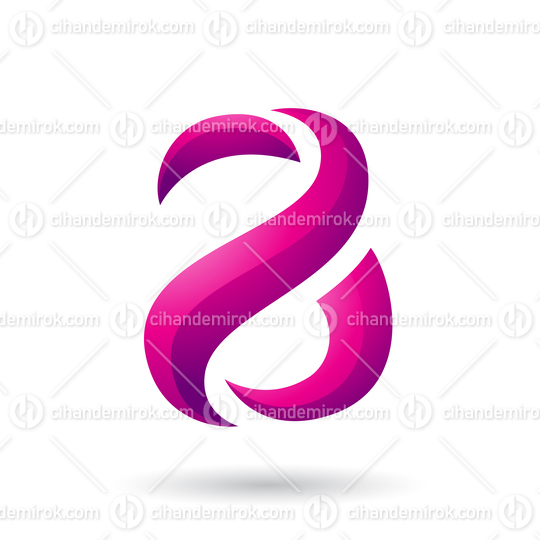 Magenta Snake Shaped Letter A Vector Illustration