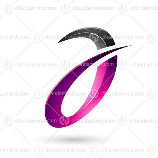 Magenta Spiky and Glossy Letter A Vector Illustration