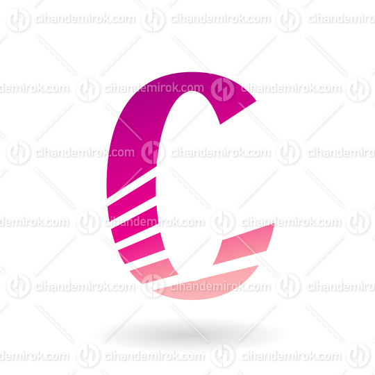 Magenta Striped Slim Letter C Logo Icon