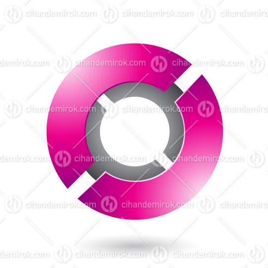 Magenta Thick Futuristic Round Disk Vector Illustration