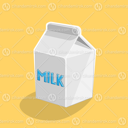 Milk Icon on a Yellow Background Vector Illustration