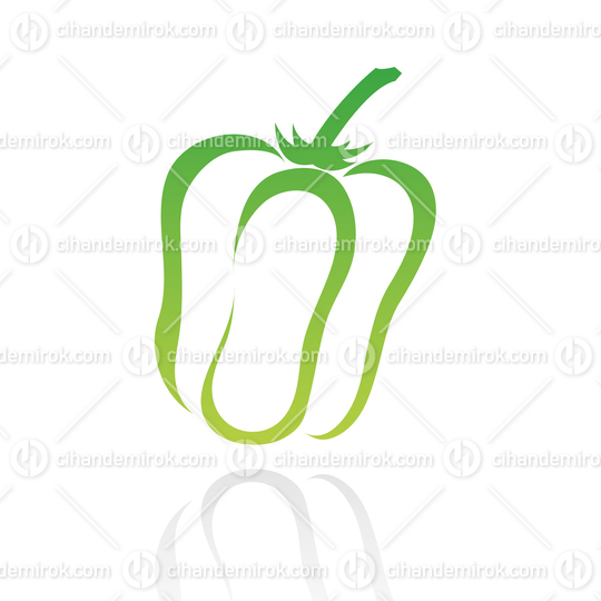 Minimalist Line Art Green Pepper Icon