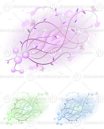 Molecules of Nature with Leaves and Ivy Branches