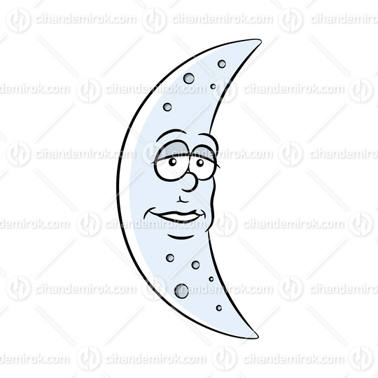 Moon Cartoon on a White Background