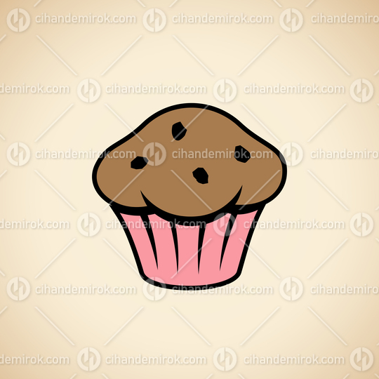 Muffin Icon isolated on a Beige Background Vector Illustration