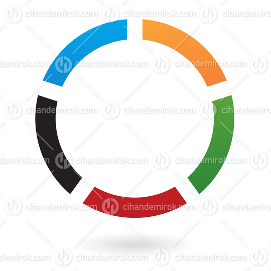 Multicolor Split Circle Abstract Logo Icon