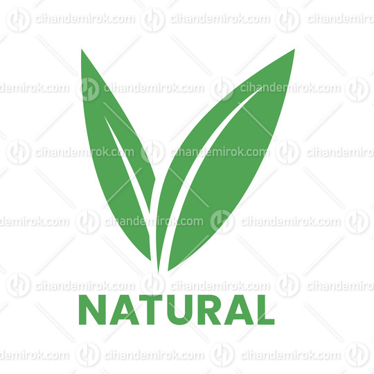 Natural Icon with Green Leaves