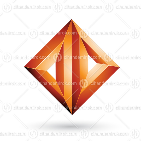 Orange 3d Geometrical Embossed Triangle Diamond Shape