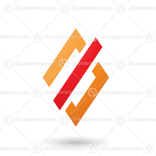 Orange Abstract Diamond and Rectangle Shape Vector Illustration