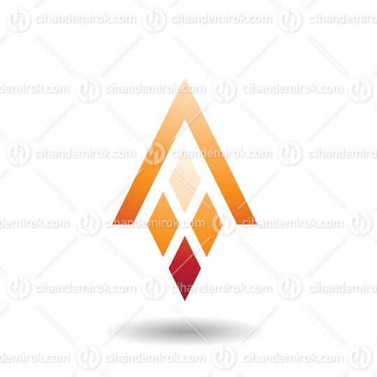 Orange Abstract Icon for Letter A with Four Diamond Shapes